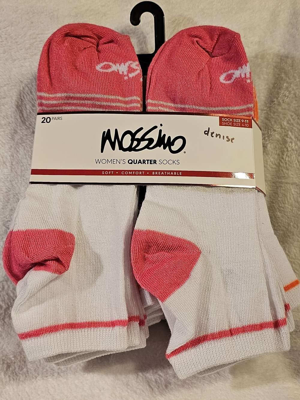 20 Pair Mossimo Womens Quarter Athletic Socks Bright Colors